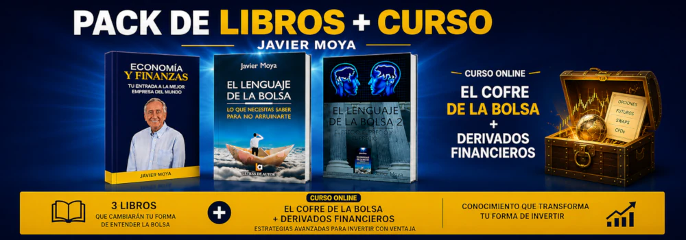 Ofertas 3 libros mas curso de Javier Moya sobre invertir en bolsa